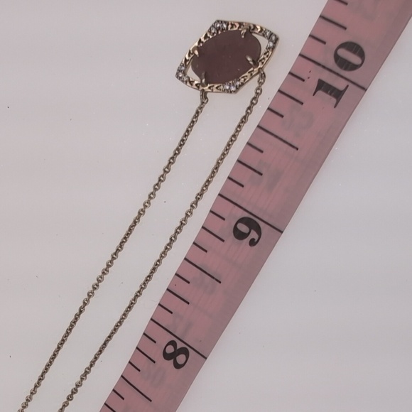 Stella and Dot pink quartz colored drusy Goldtone chain necklace EUC - Picture 5 of 5